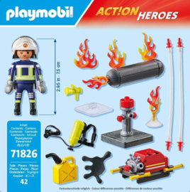 Brandweerman met waterpomp - 71826