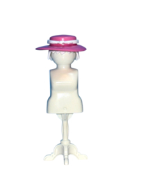 hoed roze  / witte band 30221603