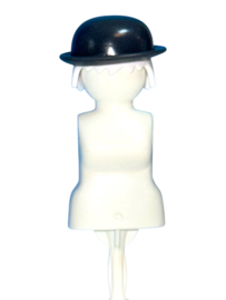 hoed bolhoed donker grijs met gat