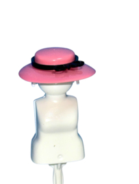 hoed oud roze/ zwarte band