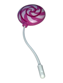 ballon snoep roze / wit met koord