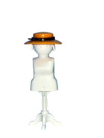 hoed geel/oranje / zwarte band