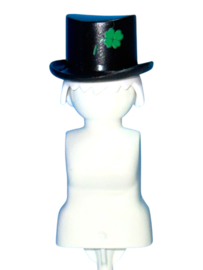 hoed hoge zwart met klavertje