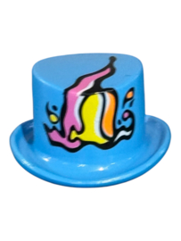 hoge hoed blauw met felle kleuren 30644596
