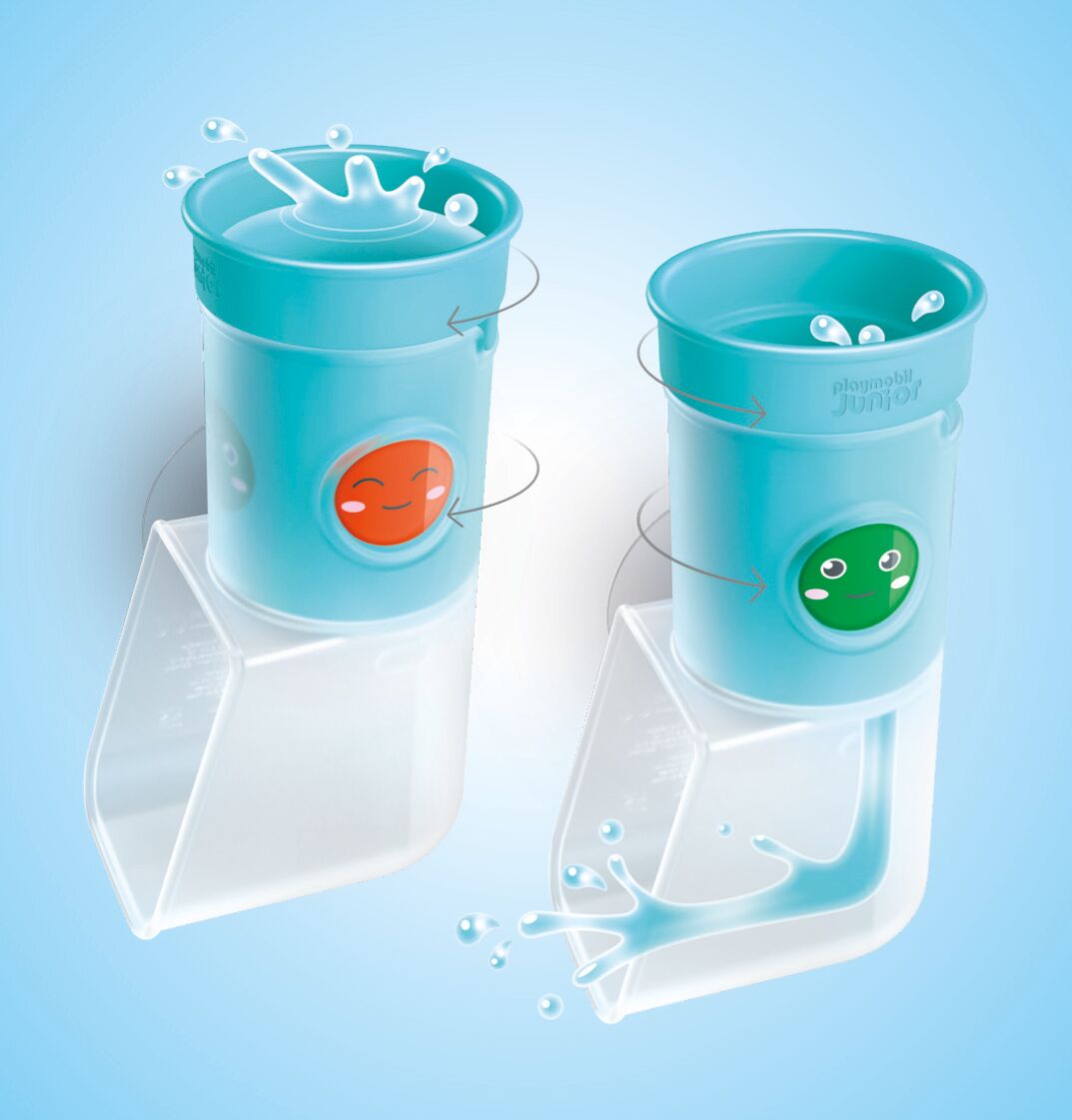 Giet- en speelwatertank met glijbaan  - 71775