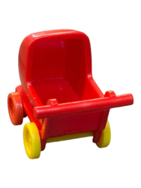 Poppenwagen  rood/geel