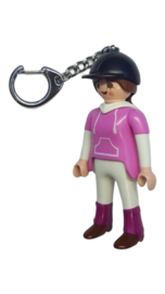 Sleutelhanger Ruiter vrouw roze