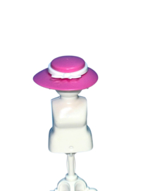 hoed roze  / witte band 30221603