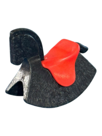 Hobbelpaard zwart / rood