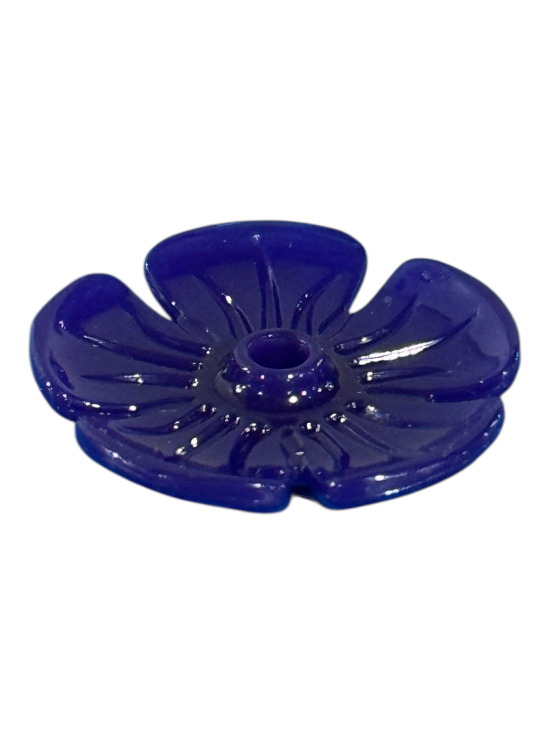 voetplaatje bloem donkerblauw transparant 30099153