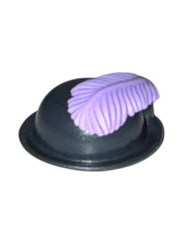 hoed  bolhoed met veer lila