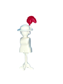 hoed wit / roze veer 30253813