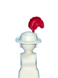 hoed wit / roze veer 30253813