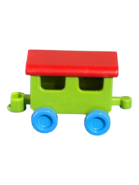 wagon van treintje groen bauw rood