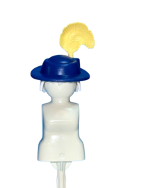 hoed blauw / gele veer 30030093