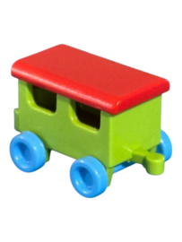 wagon van treintje groen bauw rood