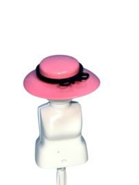 hoed oud roze/ zwarte band