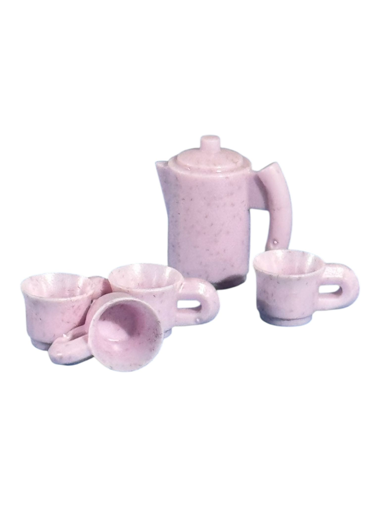servies kan met 4 bekers zacht roze met spikels 30516192