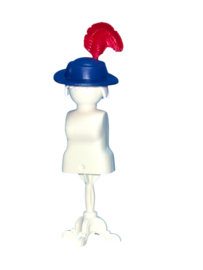 hoed blauw / roze veer 30030093