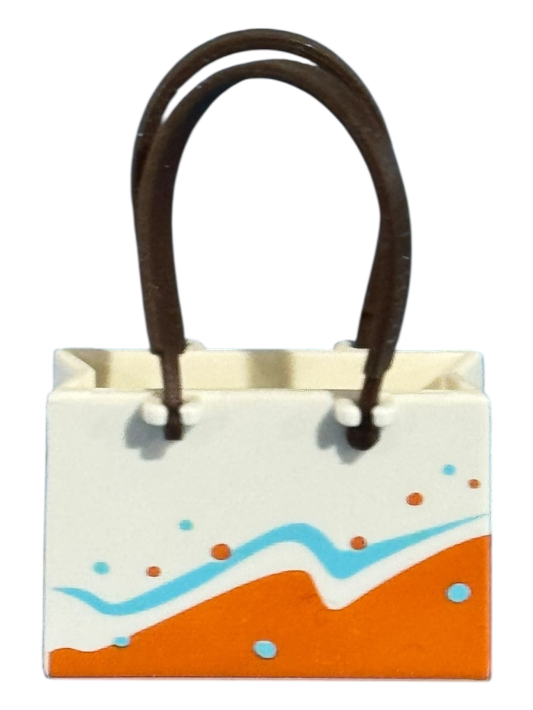 Sjieke boodschappentas wit / oranje