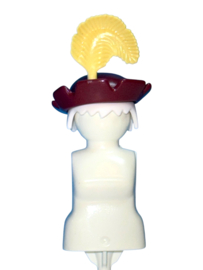 middeleeuwse hoed bruin gele veer