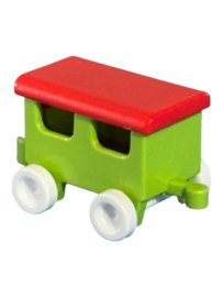 wagon van treintje groen wit rood