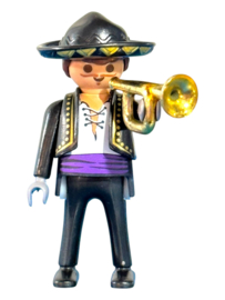 Día de Muertos : Man met trompet (goud)