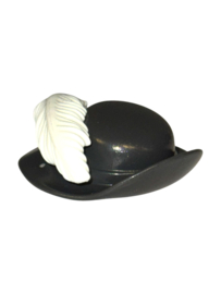 hoed  victoriaans donker liggende veer