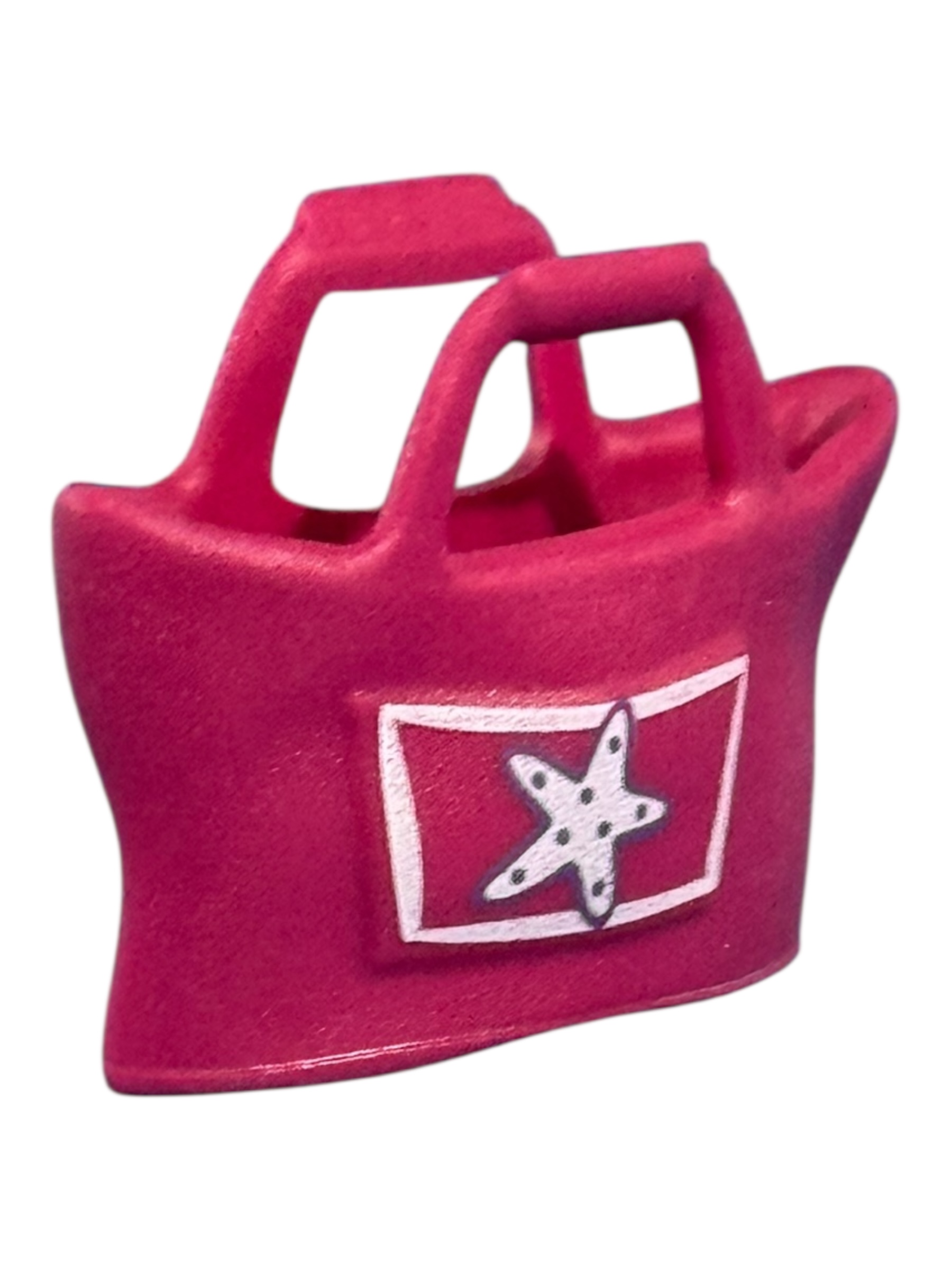 Boodschappentas donker roze met opdruk ster 30643318