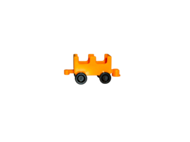 trein wagon oranje zwarte wielen