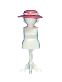 hoed oud roze  / witte band