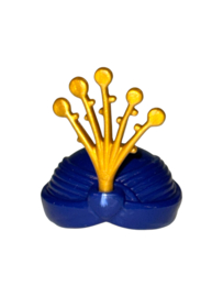 hoed tulband blauw met veer 30060390/30215580