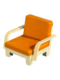 Armstoel wit / oranje