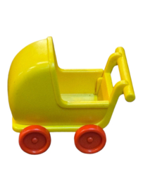 Poppenwagen  geel/rood