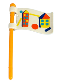 vlag wit met stok