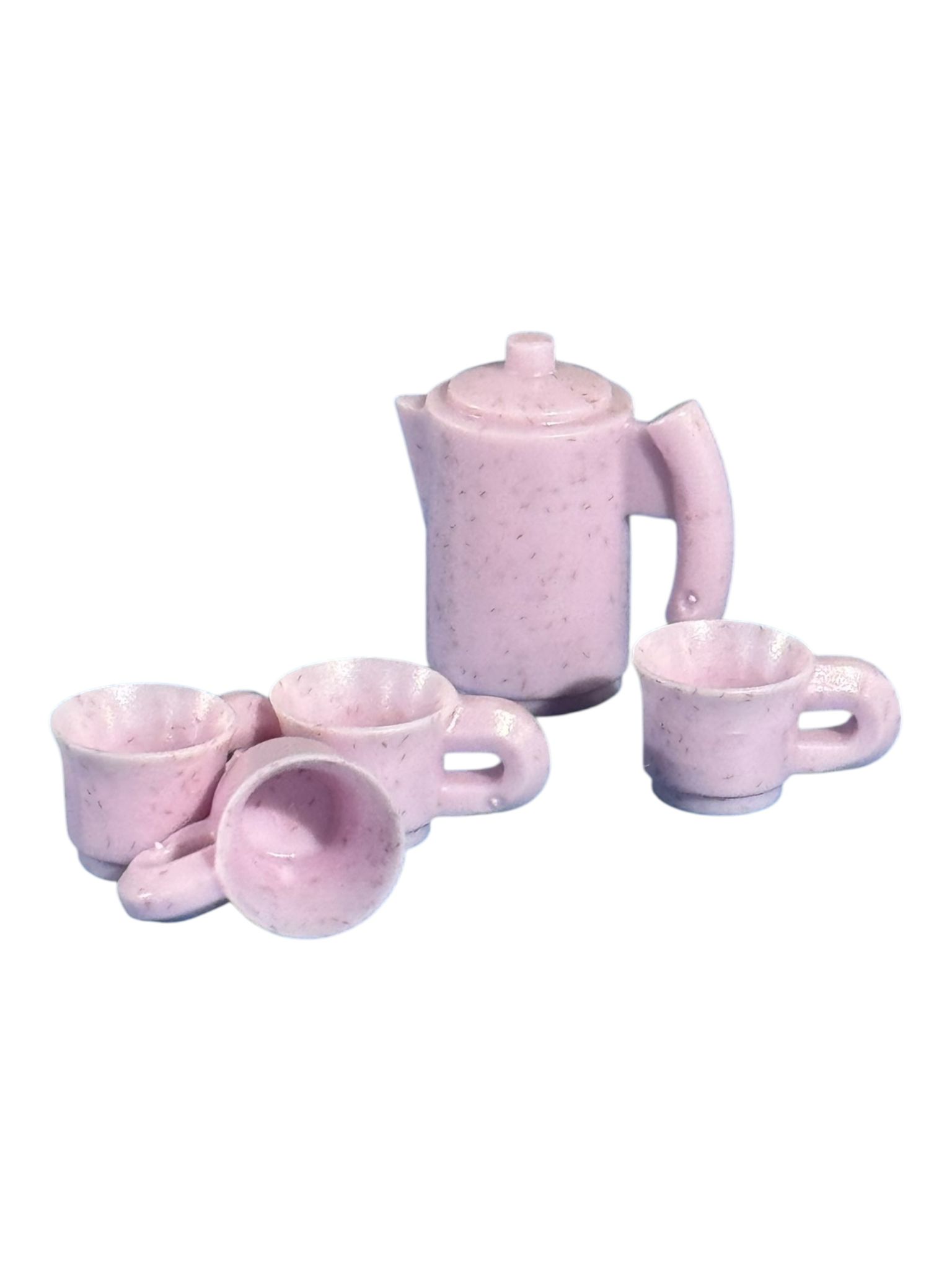 servies kan met 4 bekers zacht roze met spikels 30516192