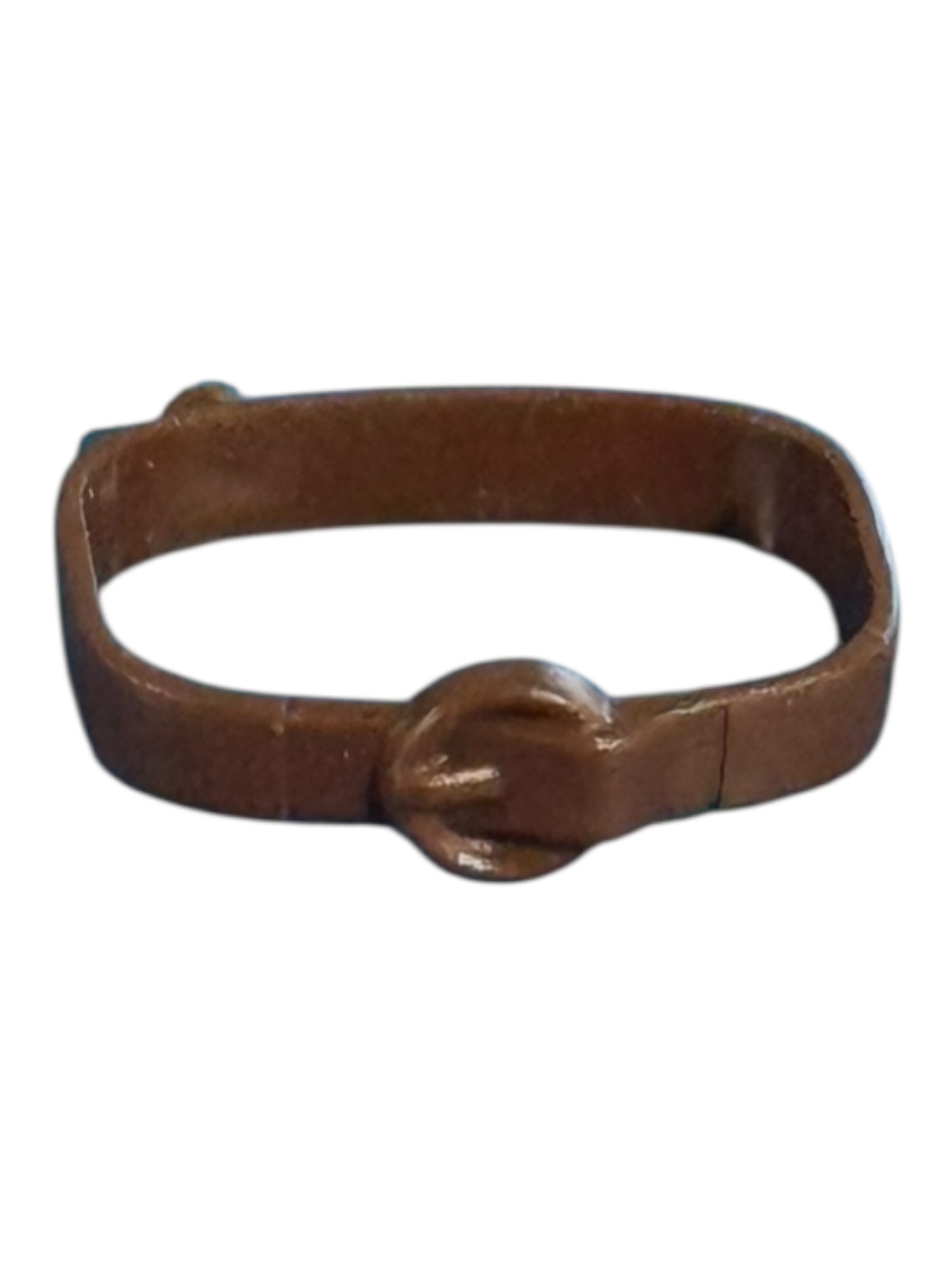 riem bruin met knop