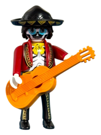 Día de Muertos : Man met gitaar (rood)
