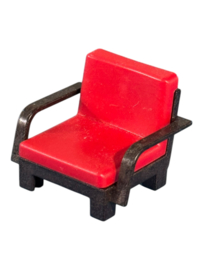 Armstoel rood / frame bruin 30250793 / 30069263