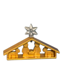 Kerststal goud zilver mini