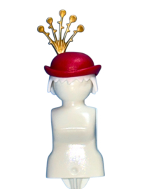 victoriaanse bol hoed gouden pluim/veer