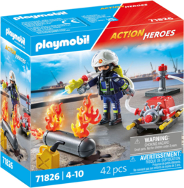 Brandweerman met waterpomp - 71826