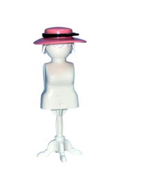 hoed oud roze/ zwarte band