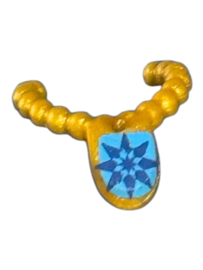 Halsketting goud met blauw