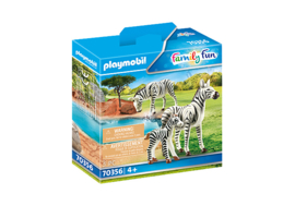 2 zebra's met baby  - 70356