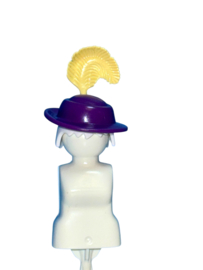 hoed paars / gele veer 30063290