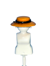 hoed geel/oranje / zwarte band