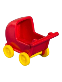 poppenwagen rood/geel