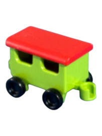 wagon van treintje groen zwart rood