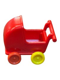 Poppenwagen  rood/geel